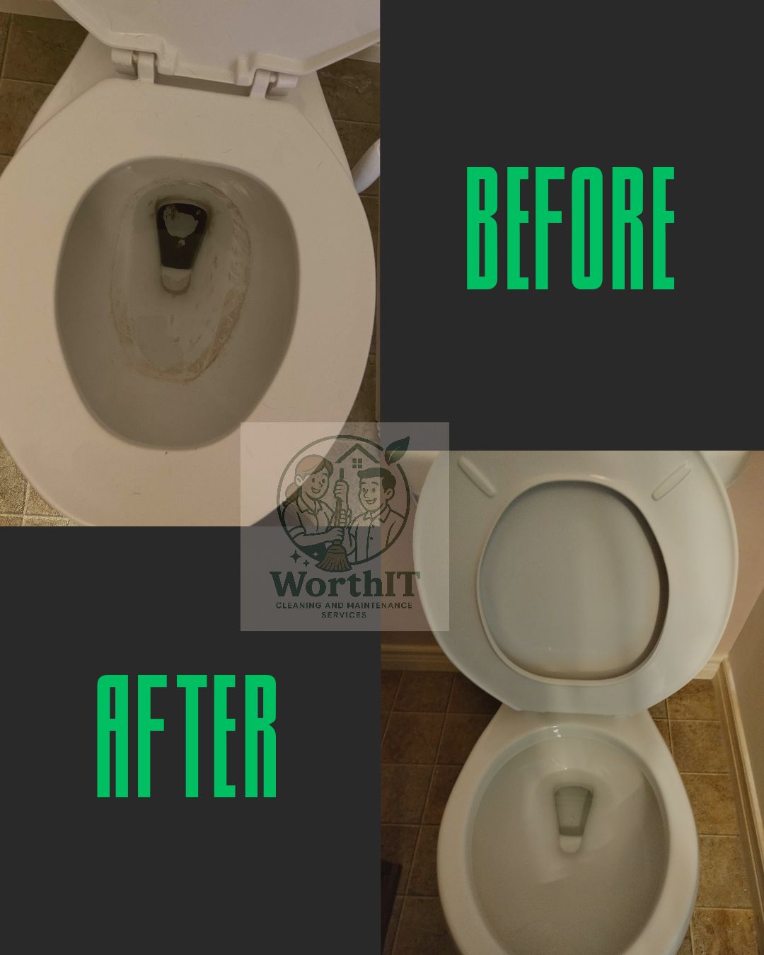 Bathroom Cleaning Before & After